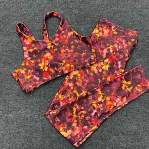 Xersion Activewear Set Sports Bra Leggings Floral Print Kids XL 14/16 Multicolor